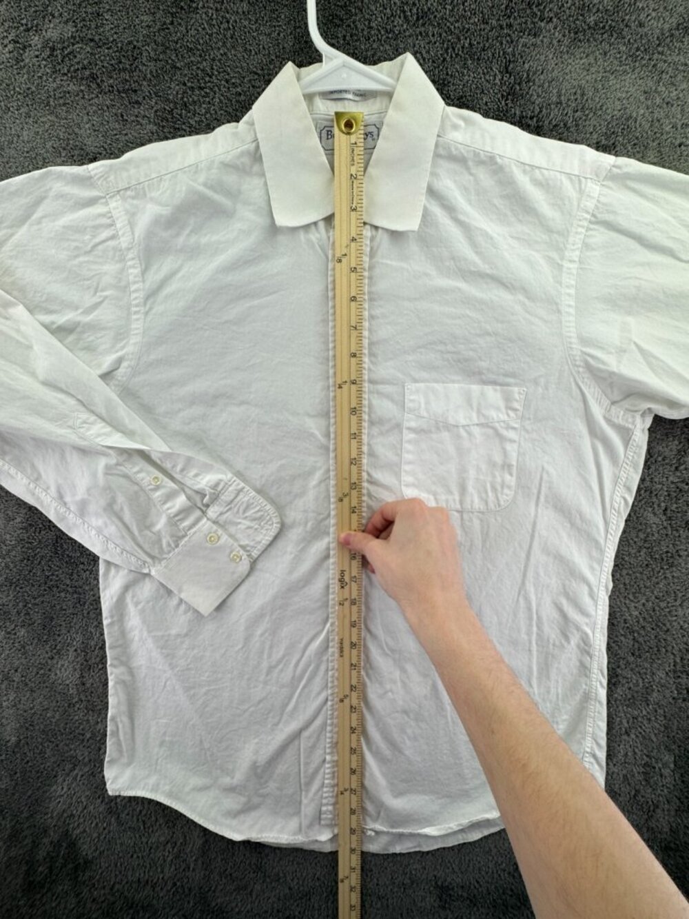 Burberry London Long Sleeve White Button Up Shirt 16 34 USA Made Cotton Adult - Picture 3 of 14